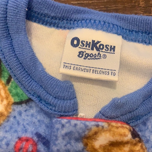 Vintage OSH KOSH TEDDY BEAR ONESIE PAJAMA SLEEPER Fleece Warm PJ - Picture 3 of 6